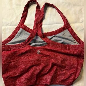 Red racer back lightweight crop top.